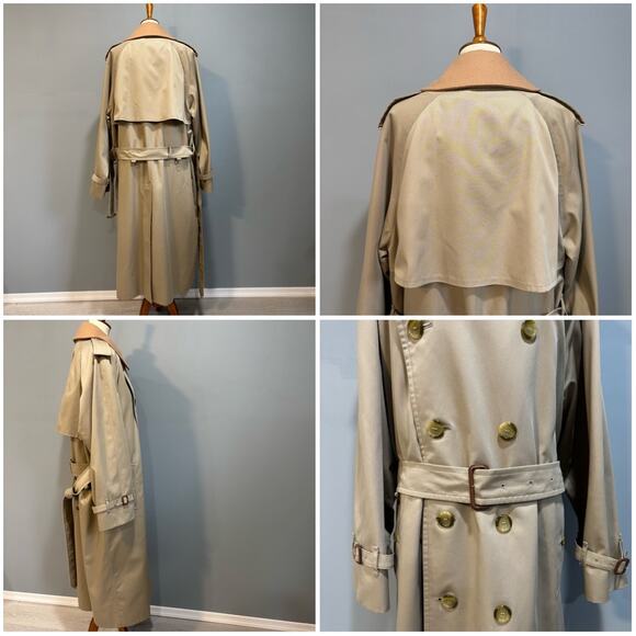 Vintage Burberry Beige, Tan Trench Coat, Removable Wool Liner, Size 42 Long - Picture 16 of 16
